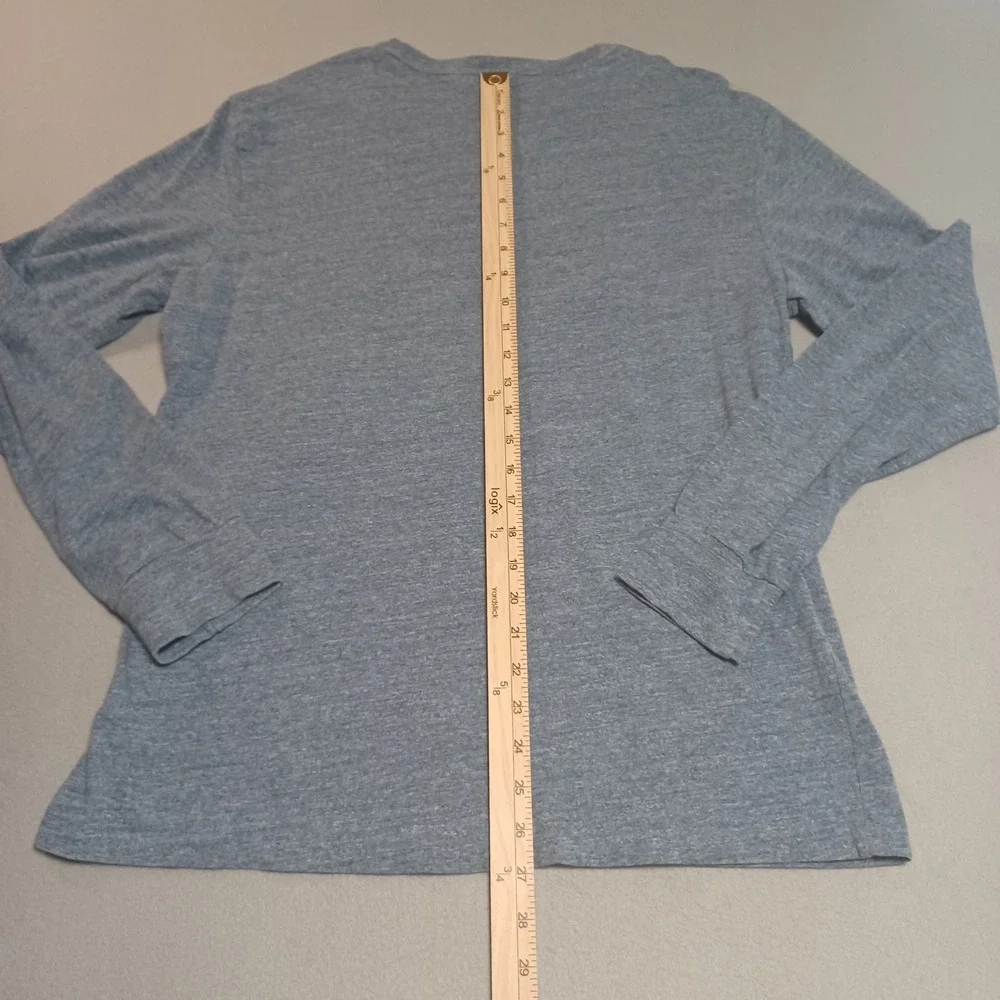 Polo‎ Ralph Lauren Mens Blue Heather Long Sleeve T-Shirt Custom Fit Large Cotton
